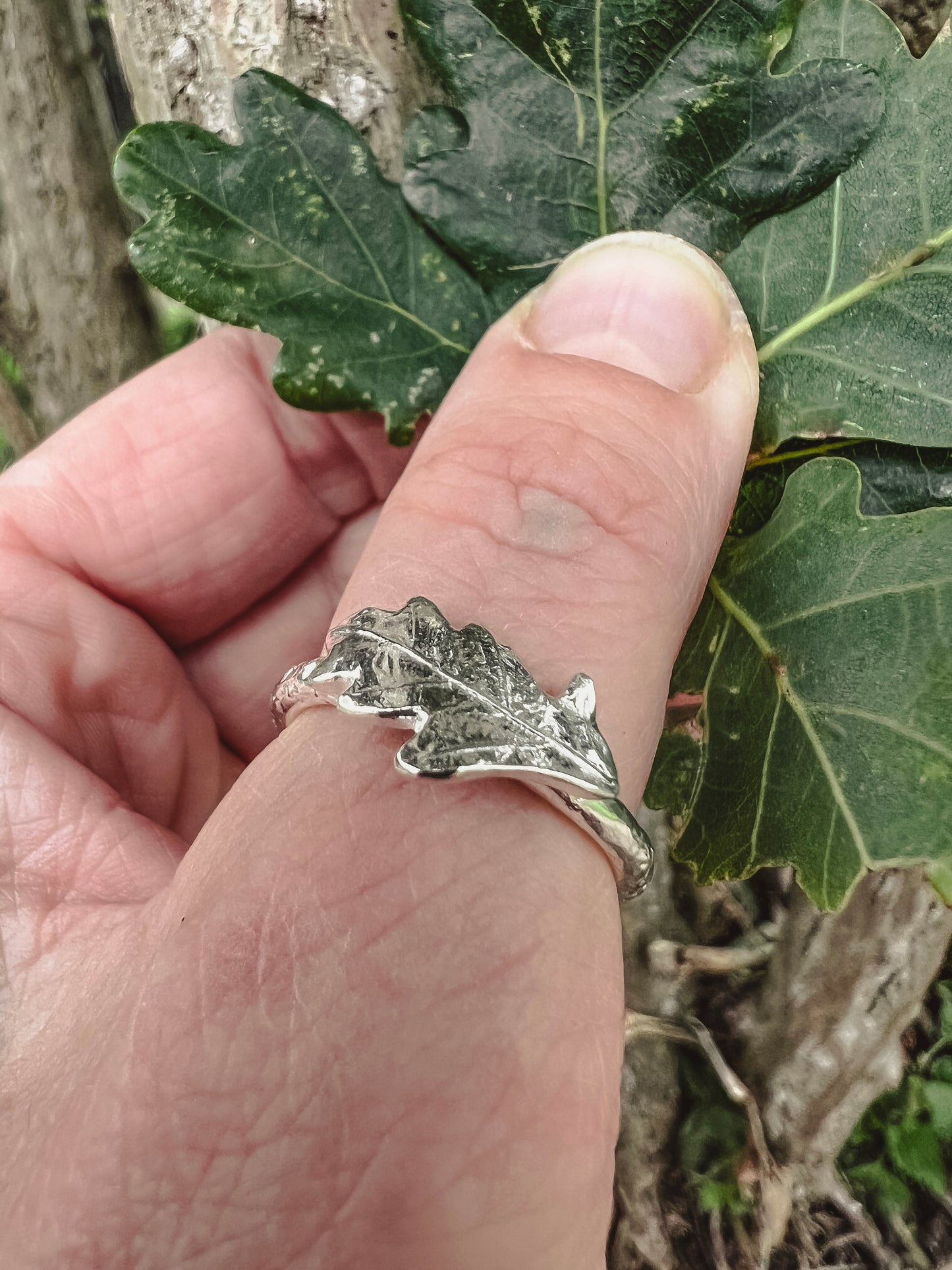 Oak Leaf Ring in Sterling Silver