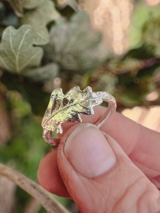 Oak Leaf Ring in Sterling Silver